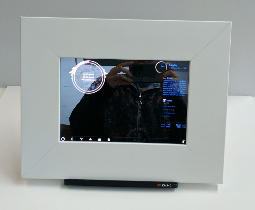white satin smart mirror
