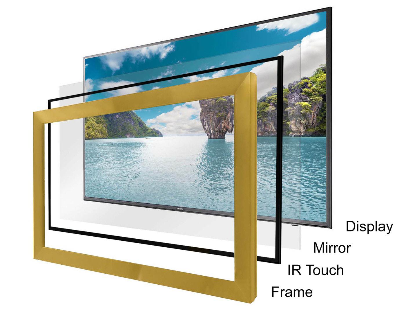 Vilros Magic Mirror V4-2 Way Mirror with Internal LCD Screen for Smart Mirrors Projects Black