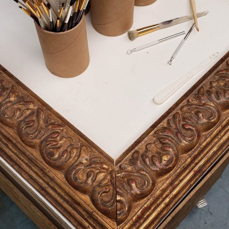 Hand Painting Frame Repainting a frame.