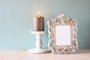 Antique Frame With Candle