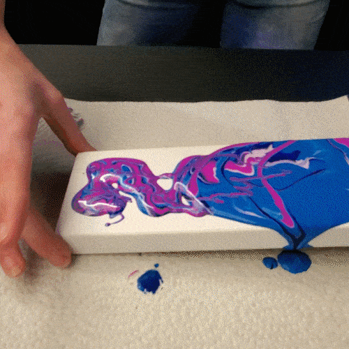 Acrylic Pour Dripping and Tilting GIF