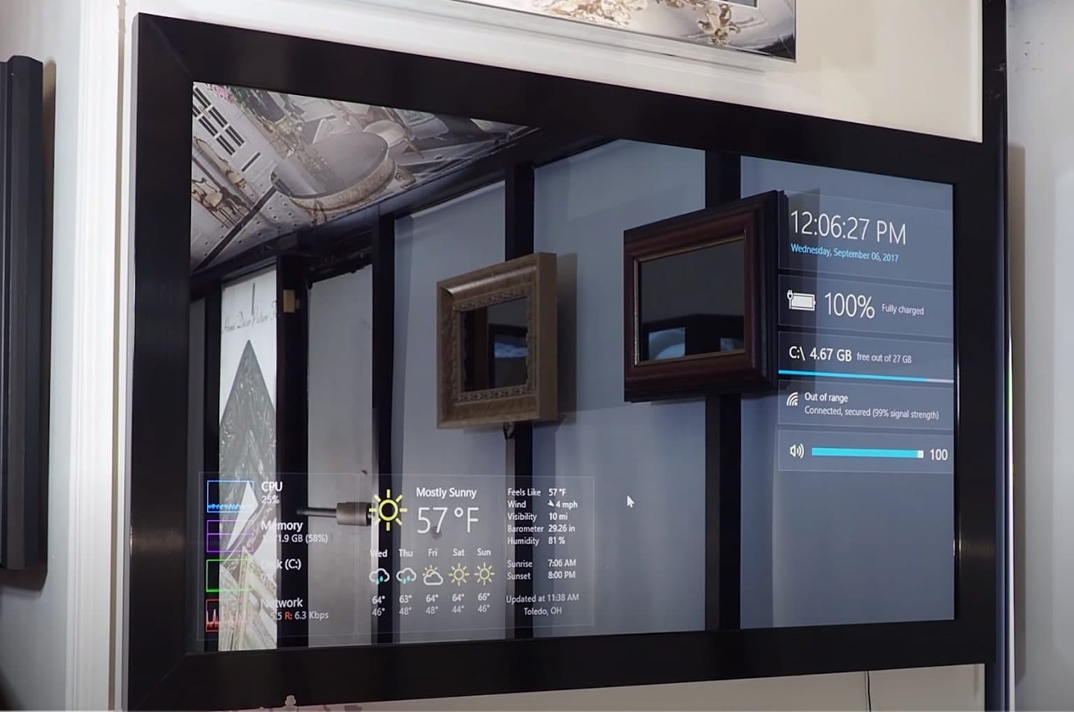 Buy Framed Smart Mirror Custom Fit for Your DIY Smart Mirror Project