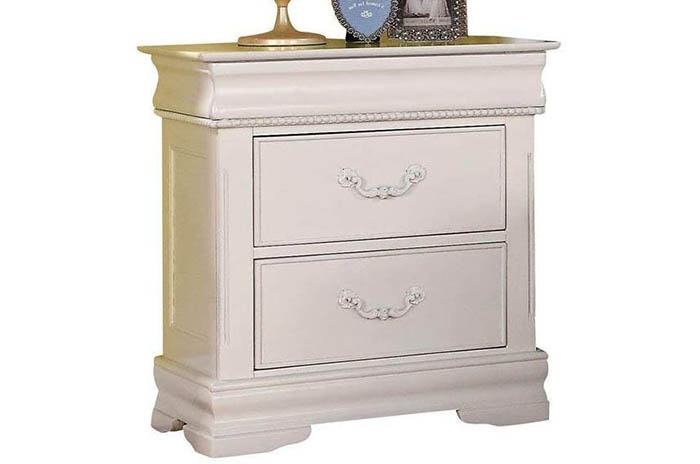 Hidden Drawer Nightstand – White