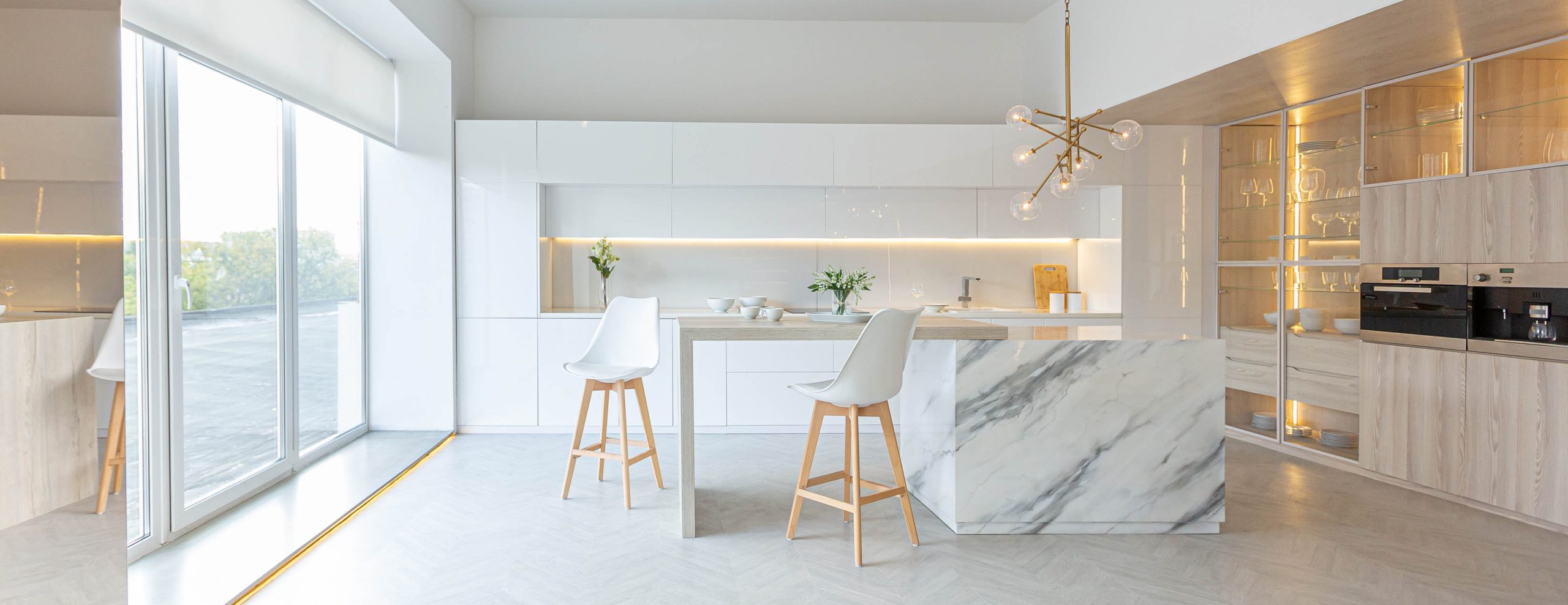 Luxury,Interior,Design,Of,Modern,Trendy,Snow,White,Kitchen,In Luxury,Interior,Design,Of,Modern,Trendy,Snow,White,Kitchen,In