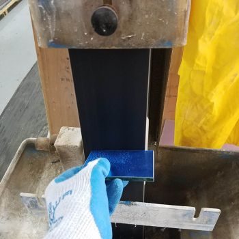 First surface mirror glass is wet sanded to remove the sharp edge. Wet Sanding First Surface Mirror