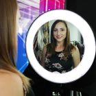 Already have a ring light or want to purchase a ring light with specialty glass? Our Halo Mirror attachment is perfect for recording from behind the mirror while seeing yourself. Record flawless videos and take perfectly lit photography. The Halo Mirror Attachment fits right on to an 18" diameter ring light. It includes a handy black shroud that you can easily remove for easy acess.
